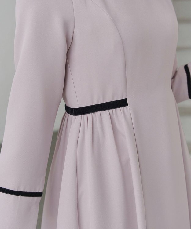 Tiaclasse 【安田美沙子さん着用・新色追加・洗える】ベロアラインフレアワンピース ラベンダーグレー