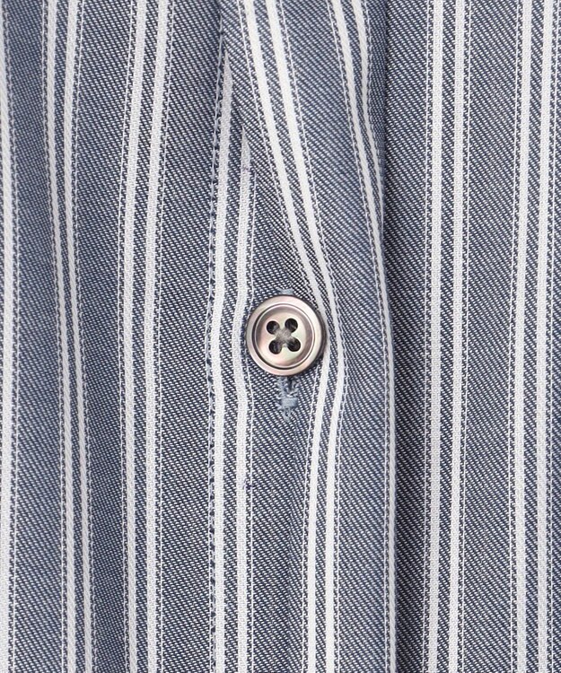 J.PRESS LADIES L 【洗える】ウォッシャブルキュプラツイル バンドカラー ブラウス ネイビー系1