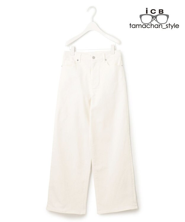 ICB 【ICB×tamachan_style コラボ】スタイルアップ ワイドデニム ホワイト系