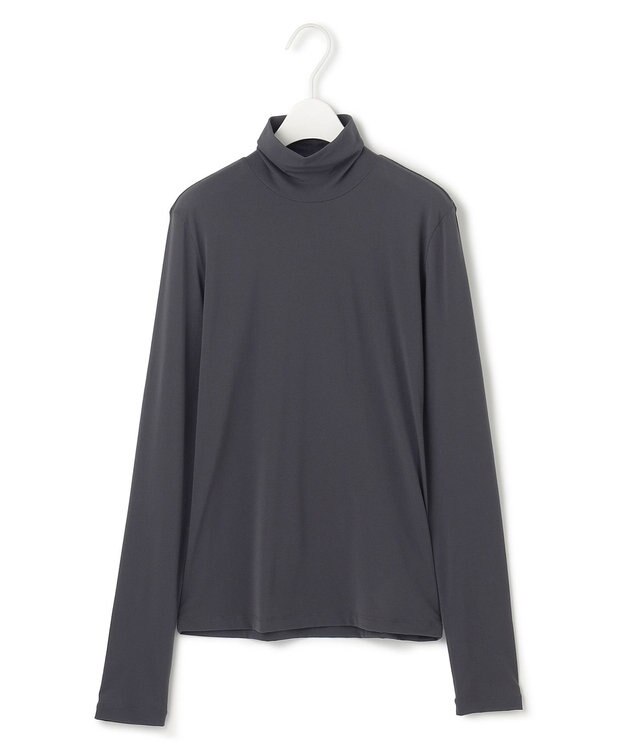 ICB 【洗える】 パウダリーチュール ハイネックトップス チャコール系