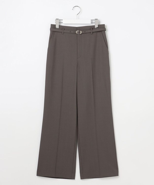 ANY SIS L ウーステッドエステル ワイドパンツ モカグレー