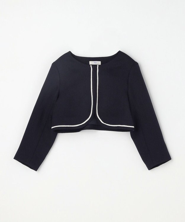 ANY KIDS 【2点セット】ノーカラー ボレロジャケット+襟付き ワンピース グレー