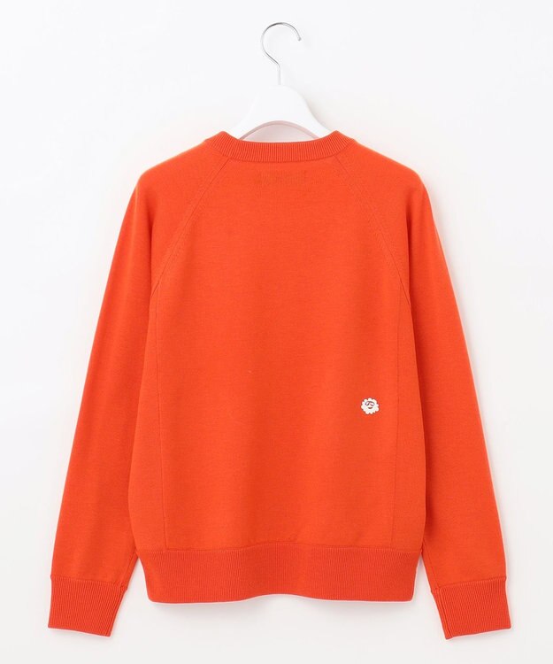 PW CIRCULUS 【WOMEN】【洗える】ロゴ ラグランスリーブ クルーネック ニット オレンジ系