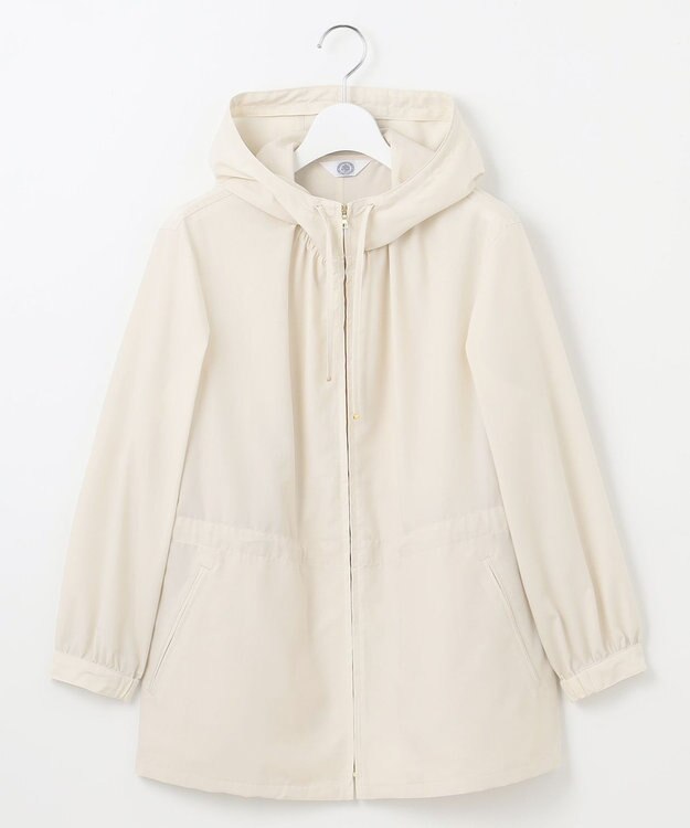 J.PRESS LADIES L 【洗える】80/1スパンタイプライター フーデッド アウター ベージュ系