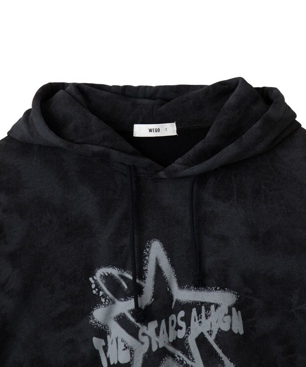 WEGO 【ユニセックス着用ITEM】スノーダイグラフィックビッグパーカー ブラック