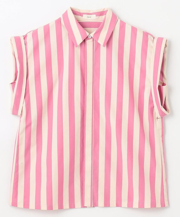 NAVE 【Nave 　洗える】ワイドストライプ ブラウス ピンク系1