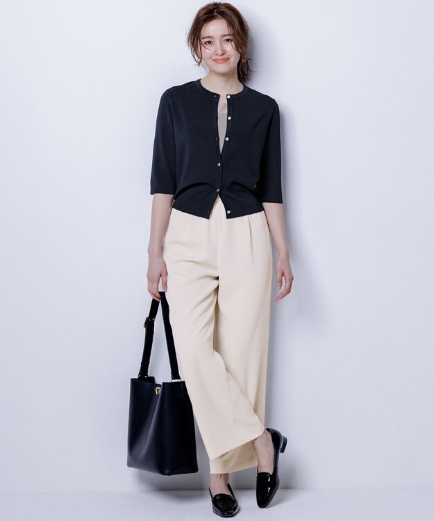 ANY SIS 【撥水・接触冷感・UVカット】コンフォートイージー ワイドパンツ アイボリー