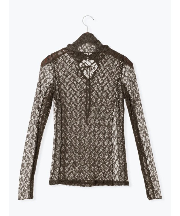 Te chichi パッチワークレース前後2WAY衿デザインTOPS《2025Autumn catalog item》 チャコールグレー