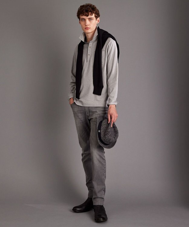 JOSEPH ABBOUD 【キングサイズ・保温性/滑らかな肌触り/多機能ポロシャツ】 ウィンターダディー ポロシャツ ライトグレー系3