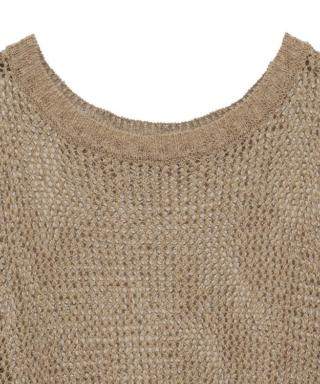 YECCA VECCA スラブメッシュルーズニット Camel
