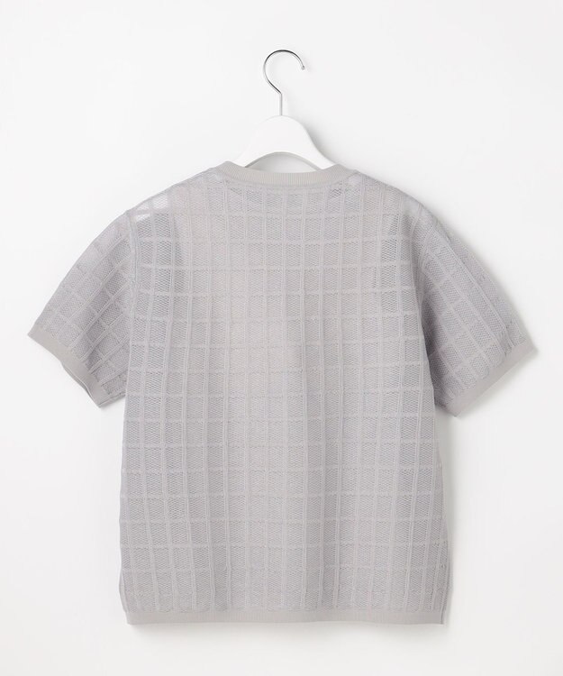 自由区 L 【ワコールコラボ・2点SET】シアーチェックニット プルオーバー グレー