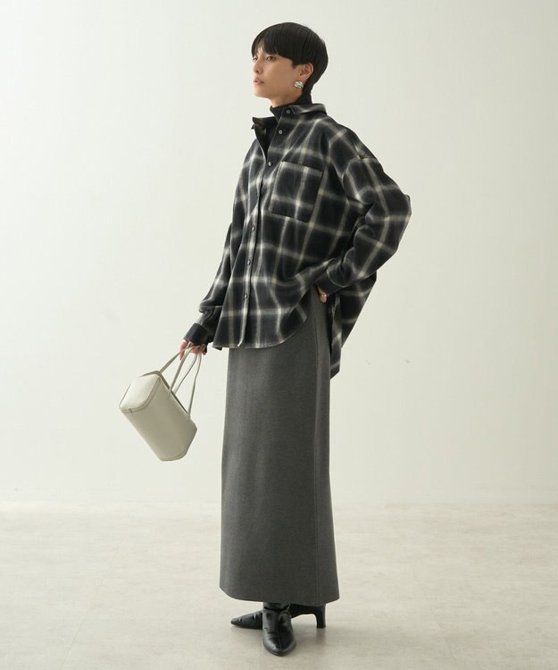 AMERICAN HOLIC ミラノリブニットタイトスカート Gray Mixture