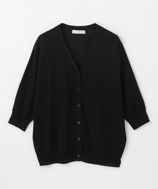 ANY 【UVケア/接触冷感/アンチピリング】多機能ハーフスリーブカーディガン ブラック