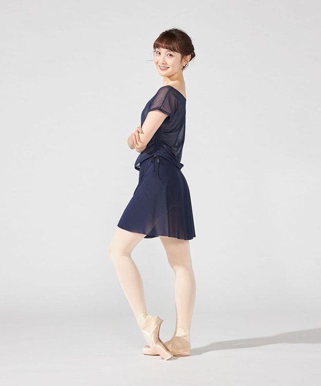 Chacott チュールトップ ネイビー