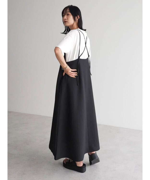 Green Parks 表面感キャミワンピース Black