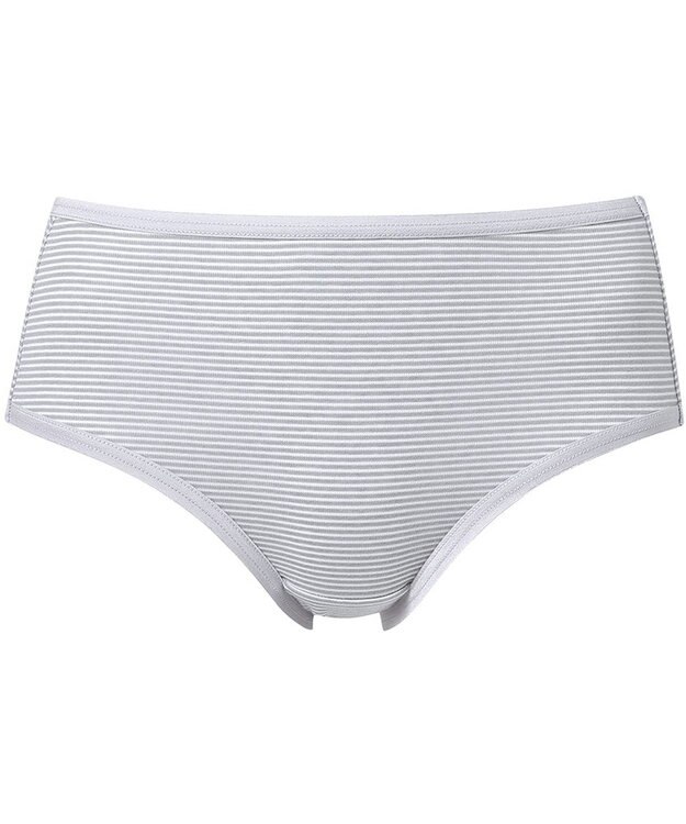 Wing ショーツ 綿混(身生地部) ここちよいフィット感 ムレにくい(身生地部) 【デイリーフィット 綿混ボーダー】 はきこみ丈ふつう EC2650 ウイング／ワコール グレー