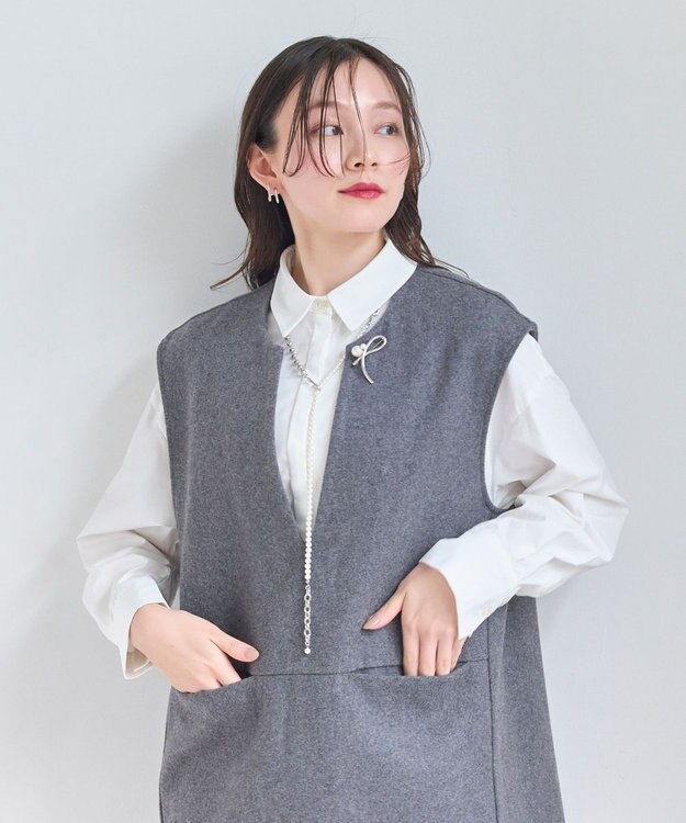 Phoebe 【セレモニーセット】マルチwayメタルボールパールネックレス×ダブルライングリッタービジューピアスSET