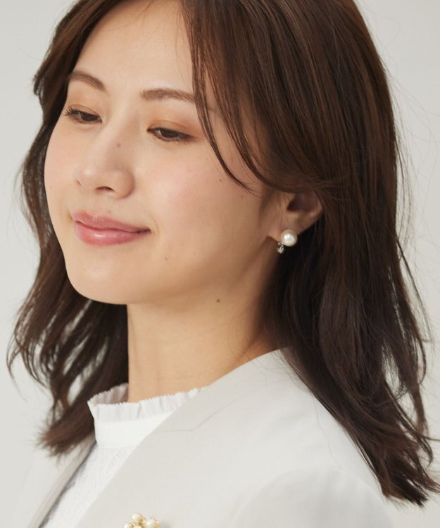 J.PRESS LADIES 【WEB限定】リバーシブルパール イヤリング シルバー系