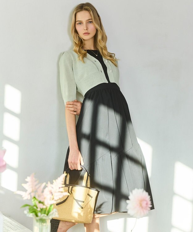 TOCCA BIG RIBBON SUMMER POCHETTE かごバッグ ブラック系