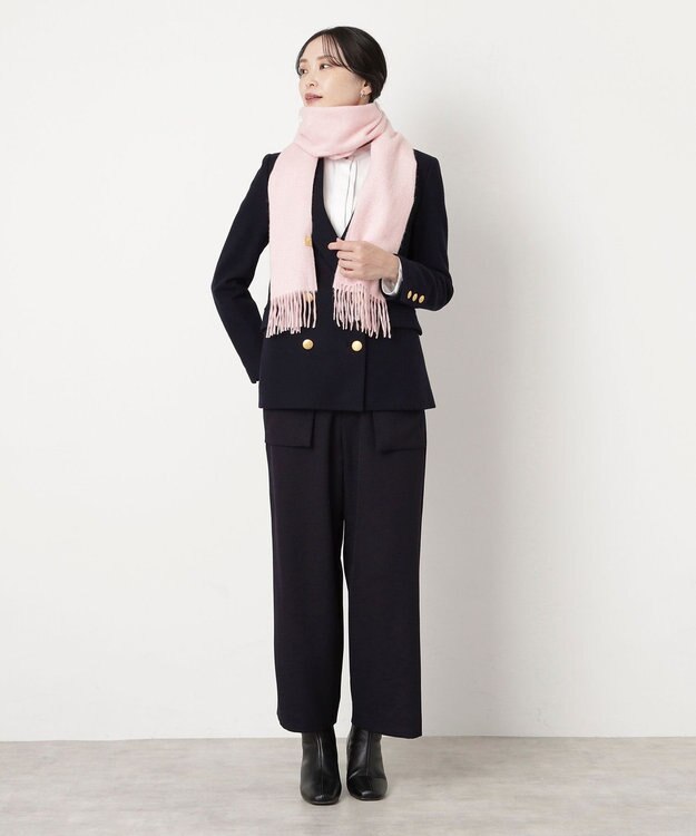 MOONBAT WEB限定【洗える】ミエル (miel) カシミヤ100％ プレーンマフラー ペールピンク