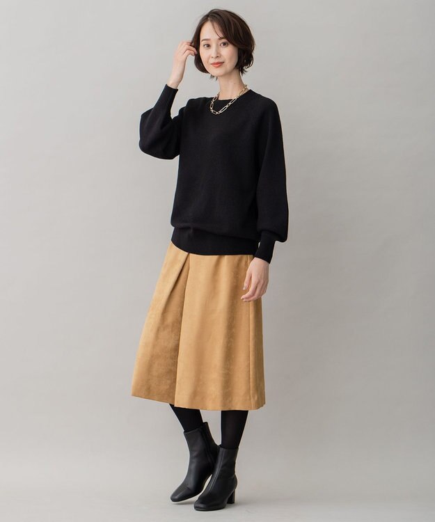 自由区 L 【洗える】ライトスエード キュロット キャメル系