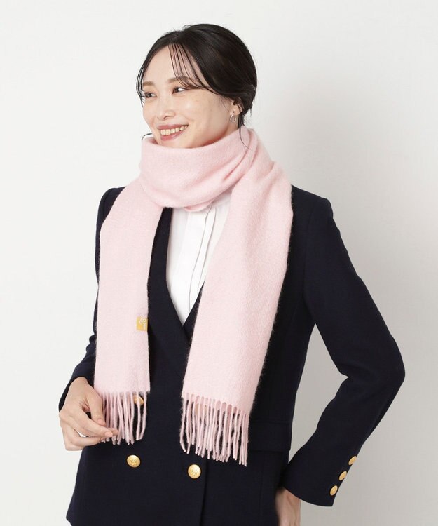 MOONBAT WEB限定【洗える】ミエル (miel) カシミヤ100％ プレーンマフラー ペールピンク