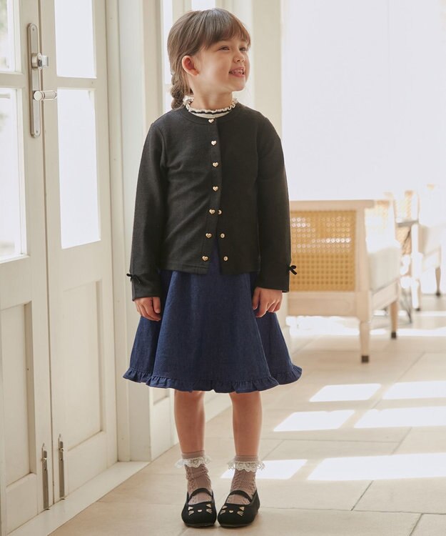 ANY KIDS スナップボタンカーディガン ブラック