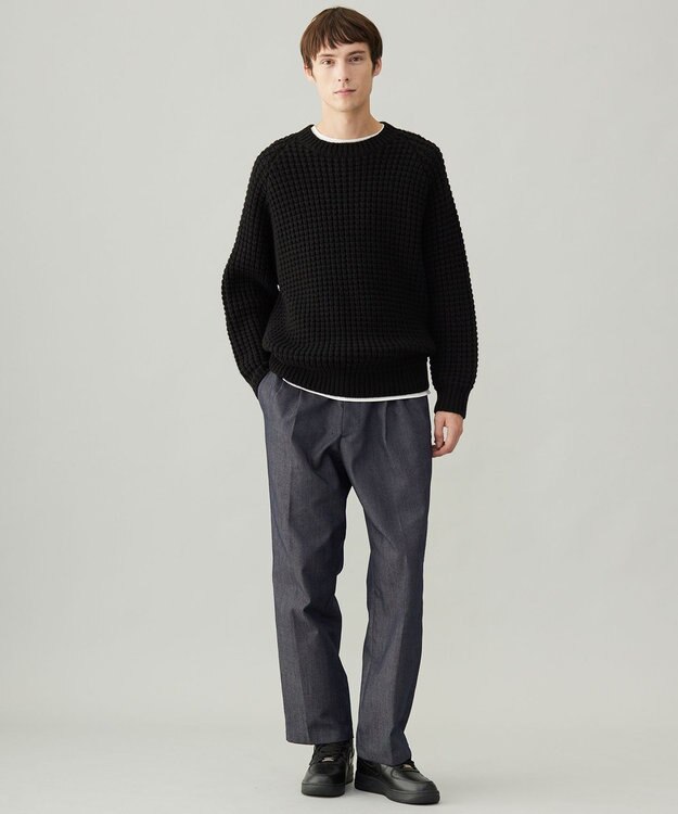 UNFILO MENS 【新色追加】FINE MOVE デニム タックパンツ [24年商品] ネイビー