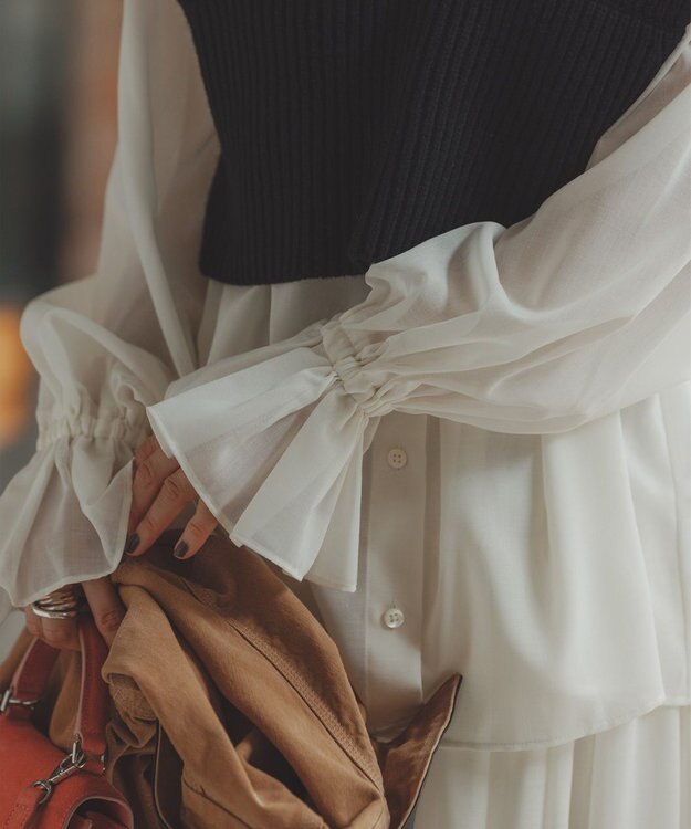 #Newans 【前後着用可能】【高山都さんコラボ】ビッグカラー２WAYブラウス ホワイト