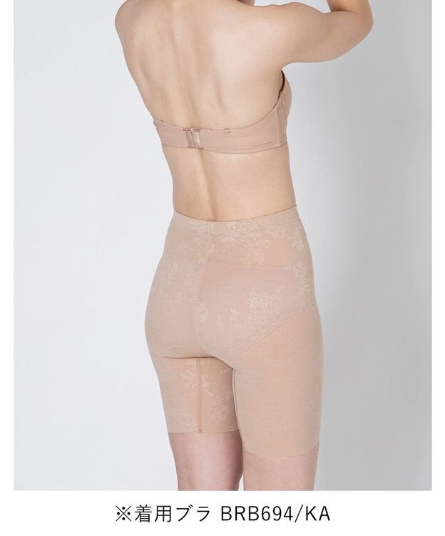 WACOAL ガードル ロング丈 【EverChic】 綿混メッシュ生地(本体) 通気性(本体) ほどよくおなか押さえ フリーカッティング仕様(裾) レディース GRC430 /ワコール カラシ