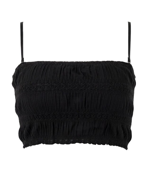 BRADELIS New York 【BRADELIS Me / ノンワイヤー】レーシィチューブトップブラ ストラップ取り外し可能 2way 補正ブラジャー ブラック