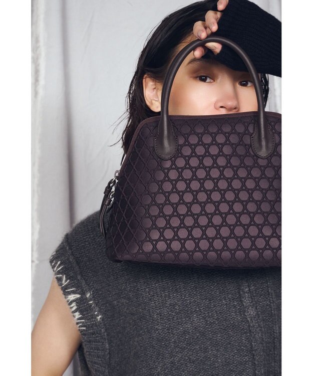 MIYABIYA 【撥水加工】篭目柄エンボスボンディングブガッティ チョコレート