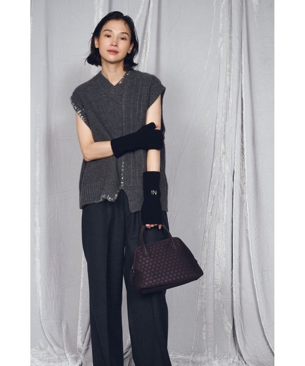 MIYABIYA 【撥水加工】篭目柄エンボスボンディングブガッティ チョコレート