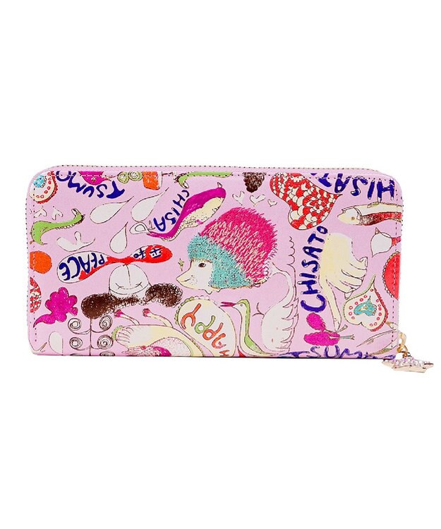 tsumori chisato CARRY ハッピースタッフ　ラウンドファスナー長財布 ラベンダー