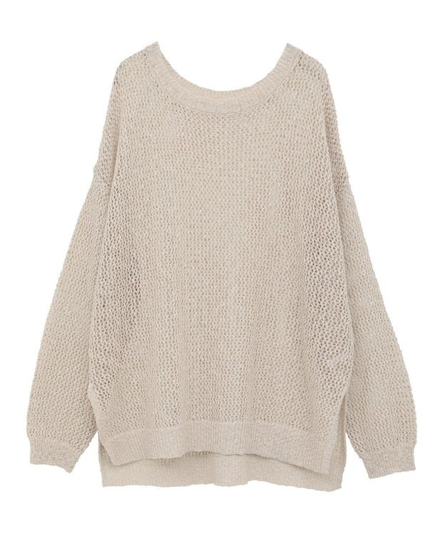 YECCA VECCA スラブメッシュルーズニット Ivory