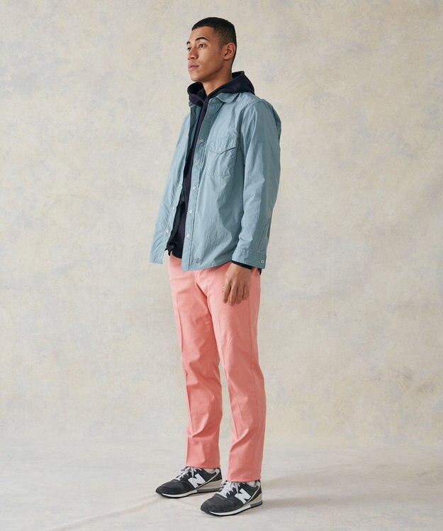 J.PRESS MEN ナイロンリップレギュラーカラー シャツブルゾン サックスブルー系