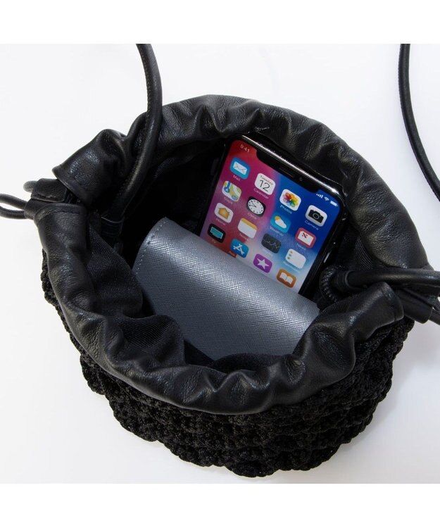 UNBILLION カシュカシュ cachecache / クロッシェミニ巾着バッグ ブラック