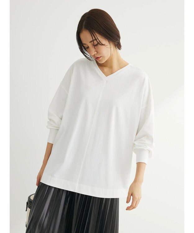 Green Parks 前後でも着れちゃう万能長袖ロンＴ Off White