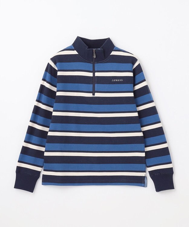 J.PRESS KIDS 【140-170cm】ハーフジップ ボーダー トレーナー ネイビー系1