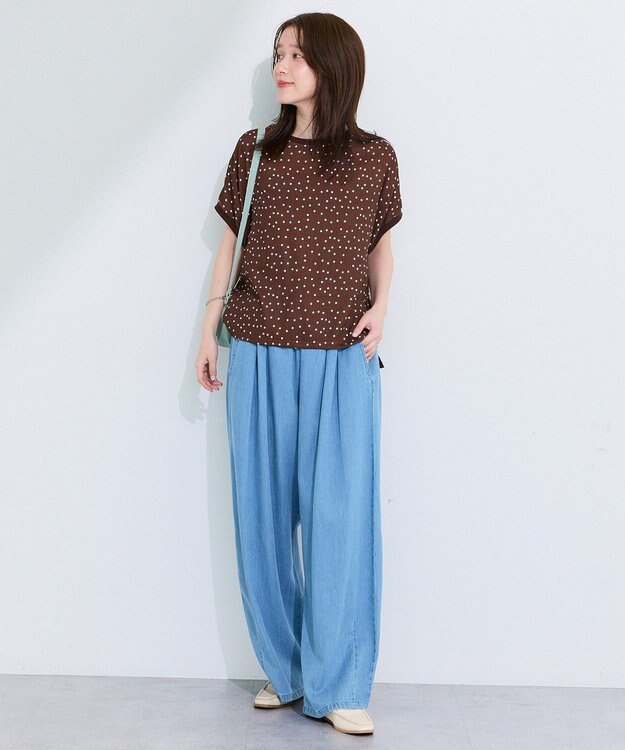 Green Parks リブドッキングブラウス Brown