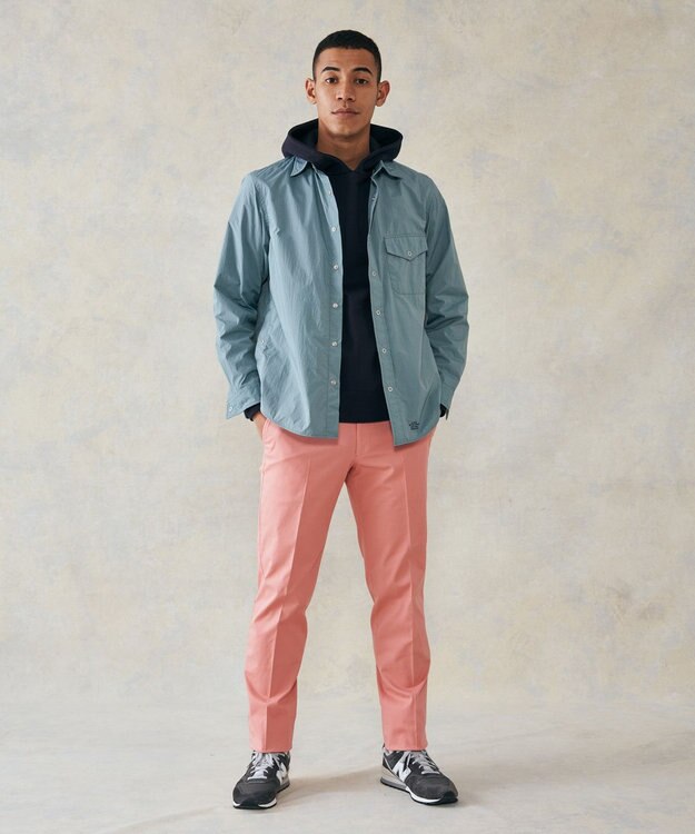 J.PRESS MEN ナイロンリップレギュラーカラー シャツブルゾン サックスブルー系