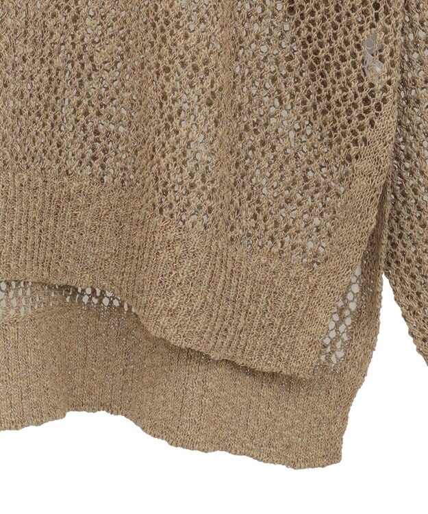 YECCA VECCA スラブメッシュルーズニット Camel