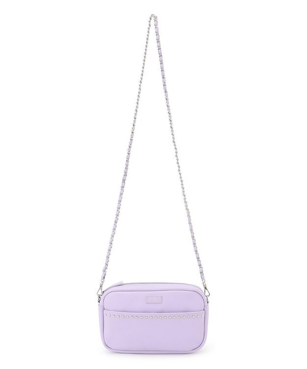 23区 レザー スタッズ ショルダーバッグ ライラック系