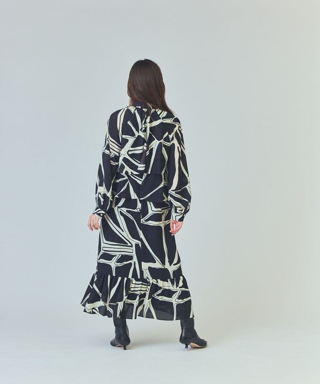 GRACE CONTINENTAL キカラッフルレイヤードワンピース ブラック