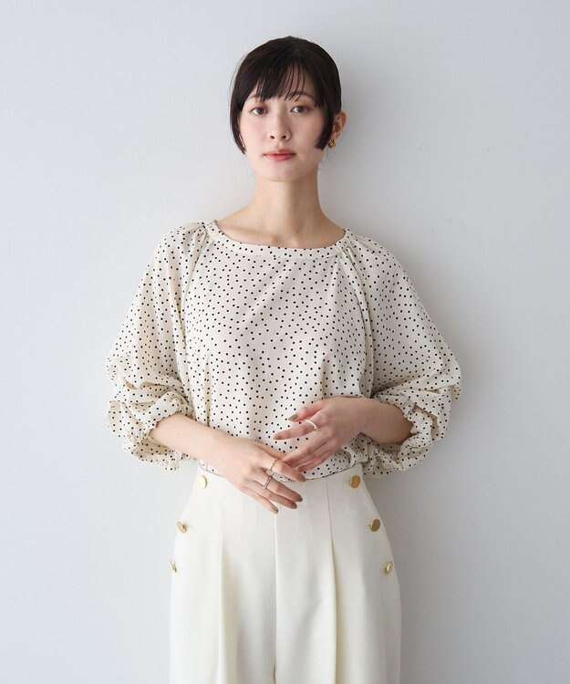 YECCA VECCA ホイップスリーブブラウス Dot