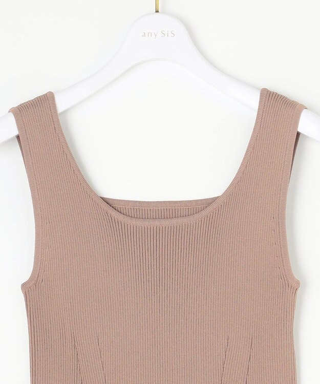 ANY SIS 【洗える】2WAYニット タンクトップ モカ
