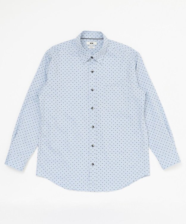 JOSEPH ABBOUD 【キングサイズ】JCヘリンボーンプリント　シャツ サックスブルー系5