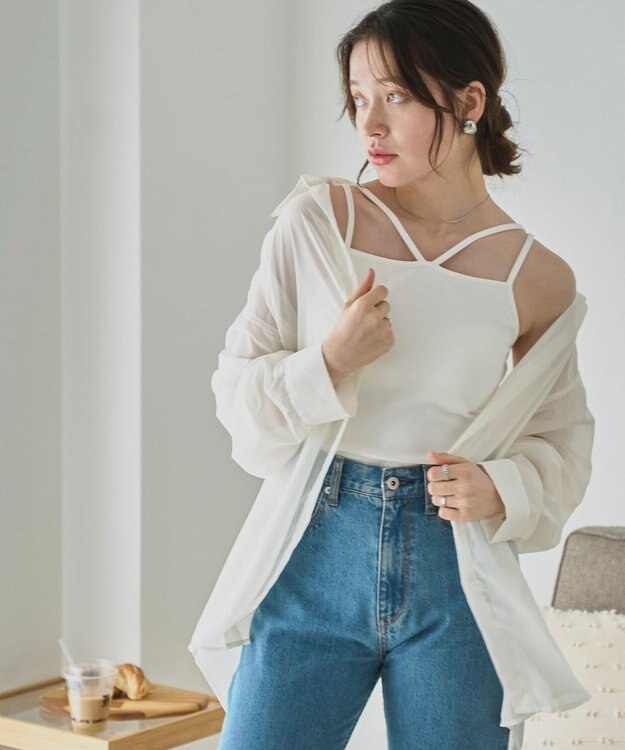 WEGO 【カップ付き】nachumoreホルターネックキャミ ホワイト