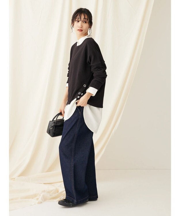 CRAFT STANDARD BOUTIQUE サイドリングボタンプルオーバー Black