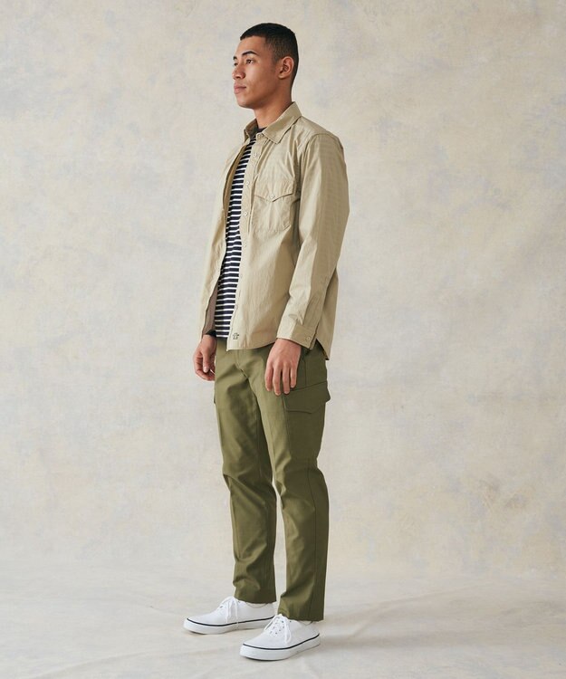 J.PRESS MEN ナイロンリップレギュラーカラー シャツブルゾン ベージュ系
